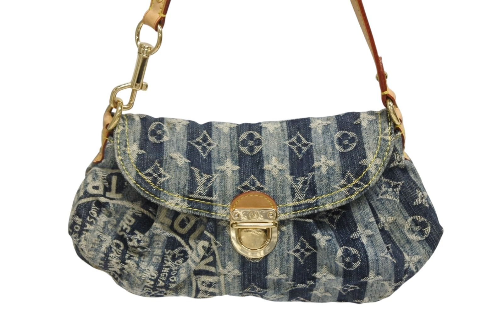 LOUIS VUITTON ルイヴィトン ミニプリーティ レイエ ワンショルダーバッグ M 95333 モノグラム デニム ブルー 4 b 010278