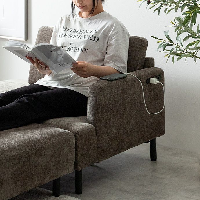 コンセント付き コーナーソファ