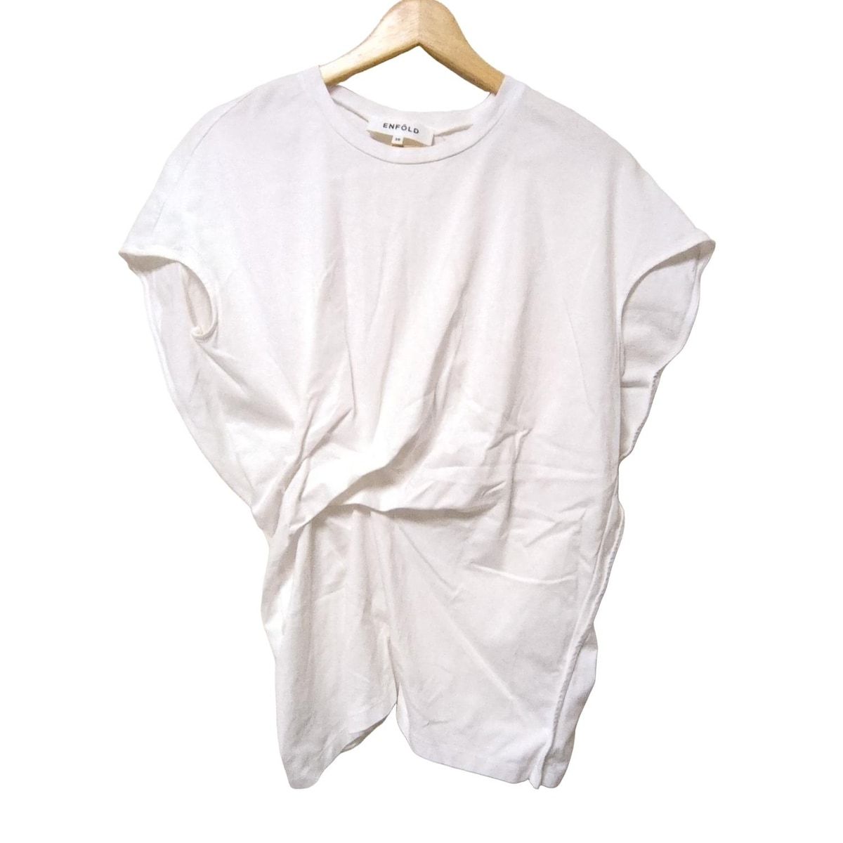 ENFOLD エンフォルド 半袖カットソー サイズ38 M レディース 白 クルーネック