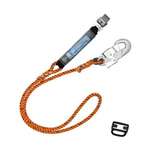 フルハーネス用ランヤード シングルランヤード ロープ式 柱上作業用 4062