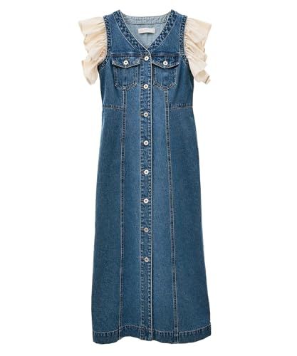 トランテアン ソン ドゥ モード ビジネスカジュアルドレス ２ＷＡＹ袖デニムワンピース レディース ﾌﾞﾙｰ