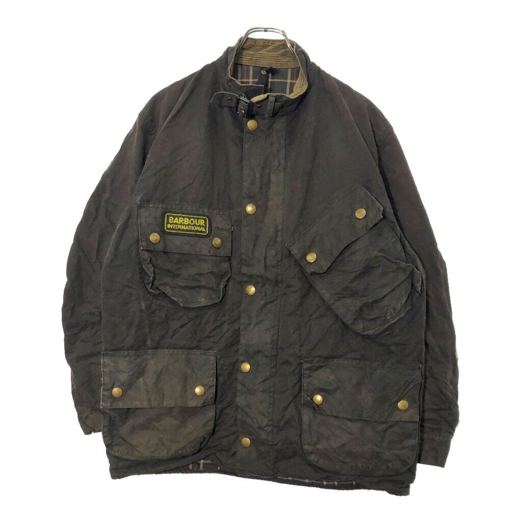 90年代 イングランド製 Barbour バブアー INTERNATIONAL SUIT オイルド