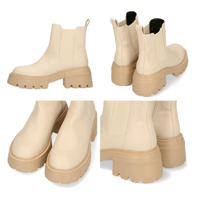 オリエンタルトラフィック ショートブーツ サイドゴア チェルシーブーツ 厚底 軽い 疲れにくい スタイルアップ ラウンドトゥ 45401 BLACK