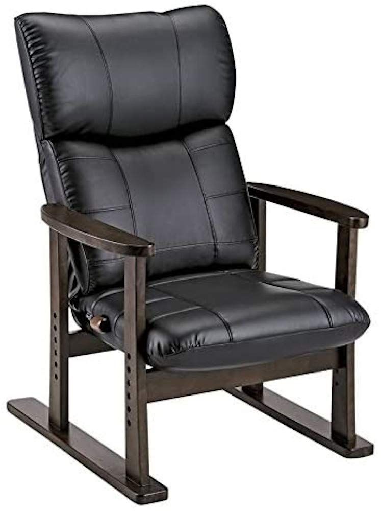 高座椅子 大河 幅68 5 奥行き76 125 高さ95 107 cm ブラック YS D 1800 HR BK