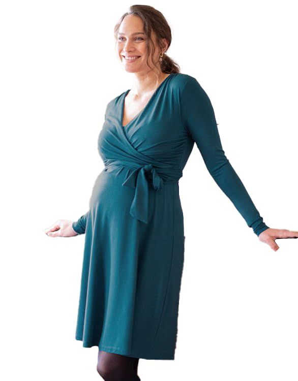 セラフィン ビジネスカジュアルドレス 授乳対応マタニティワンピース ISOLDE レディース ティールグリーン