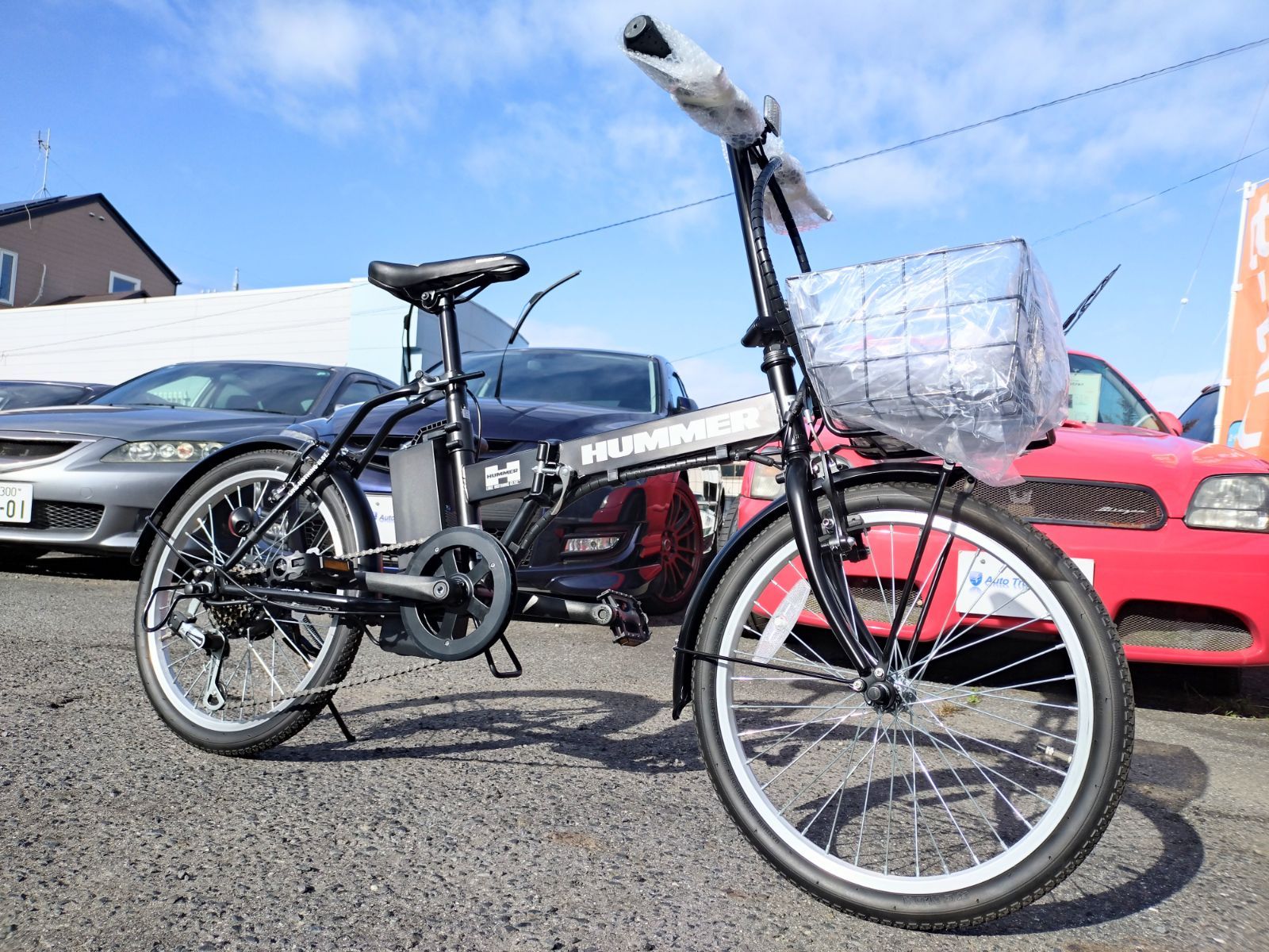 shop出店記念 特選B級祭 HUMMER 20インチ 折り畳み電動アシスト自転車 メーカー１年保証 色 ブラック k 595