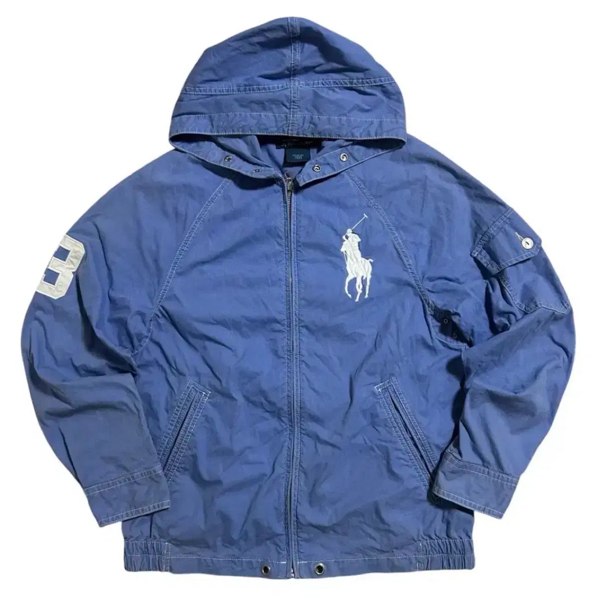 オファー ポロ ライトブルー ビックポニー コットン WHO ジャケット (S