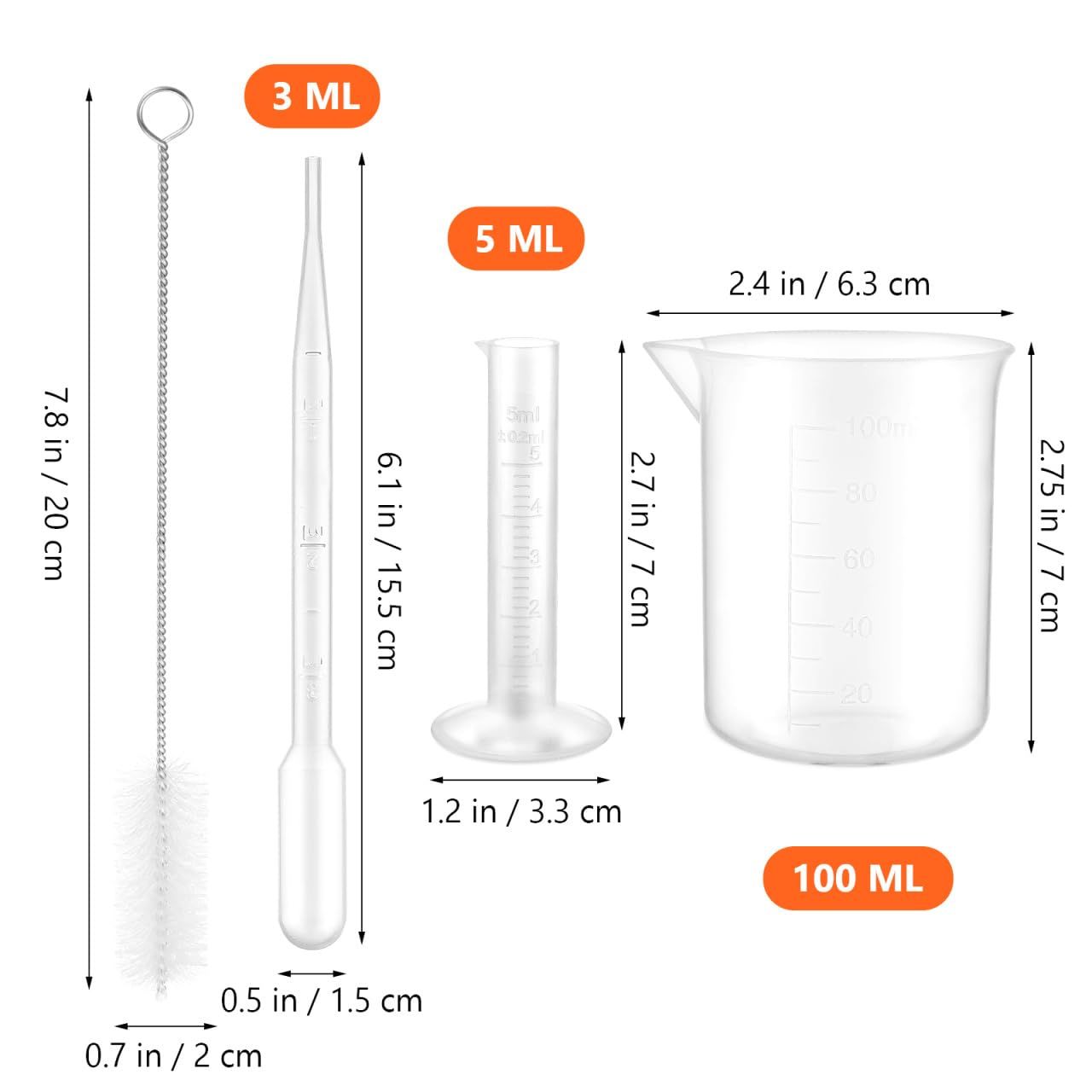 新品 CHILDWEET プラスチック製メスシリンダーとビーカーセット 500Ml