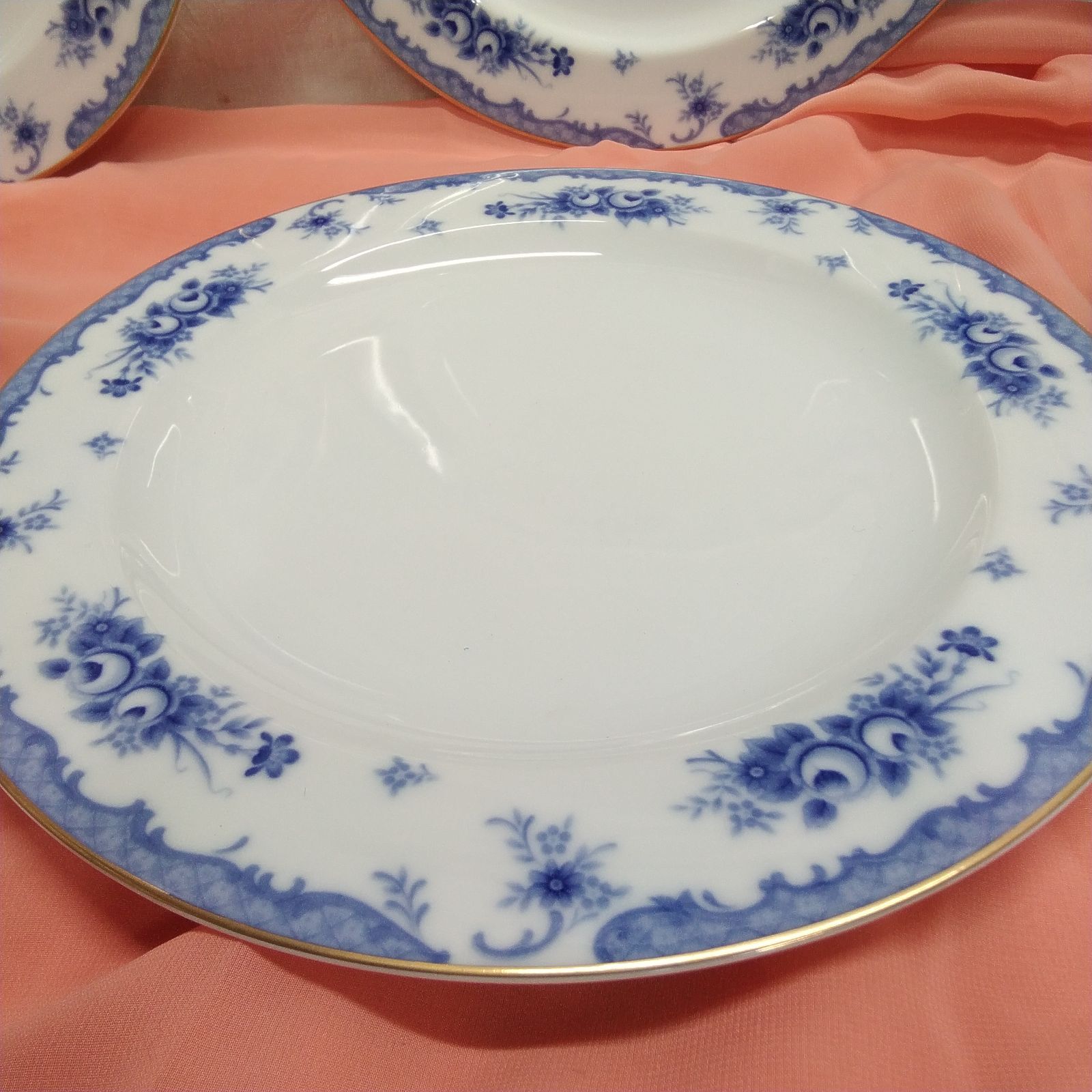 昭和レトロ 洋食器 YAMATO 陶磁器 陶器製ミート皿 平皿 約23cm 6枚