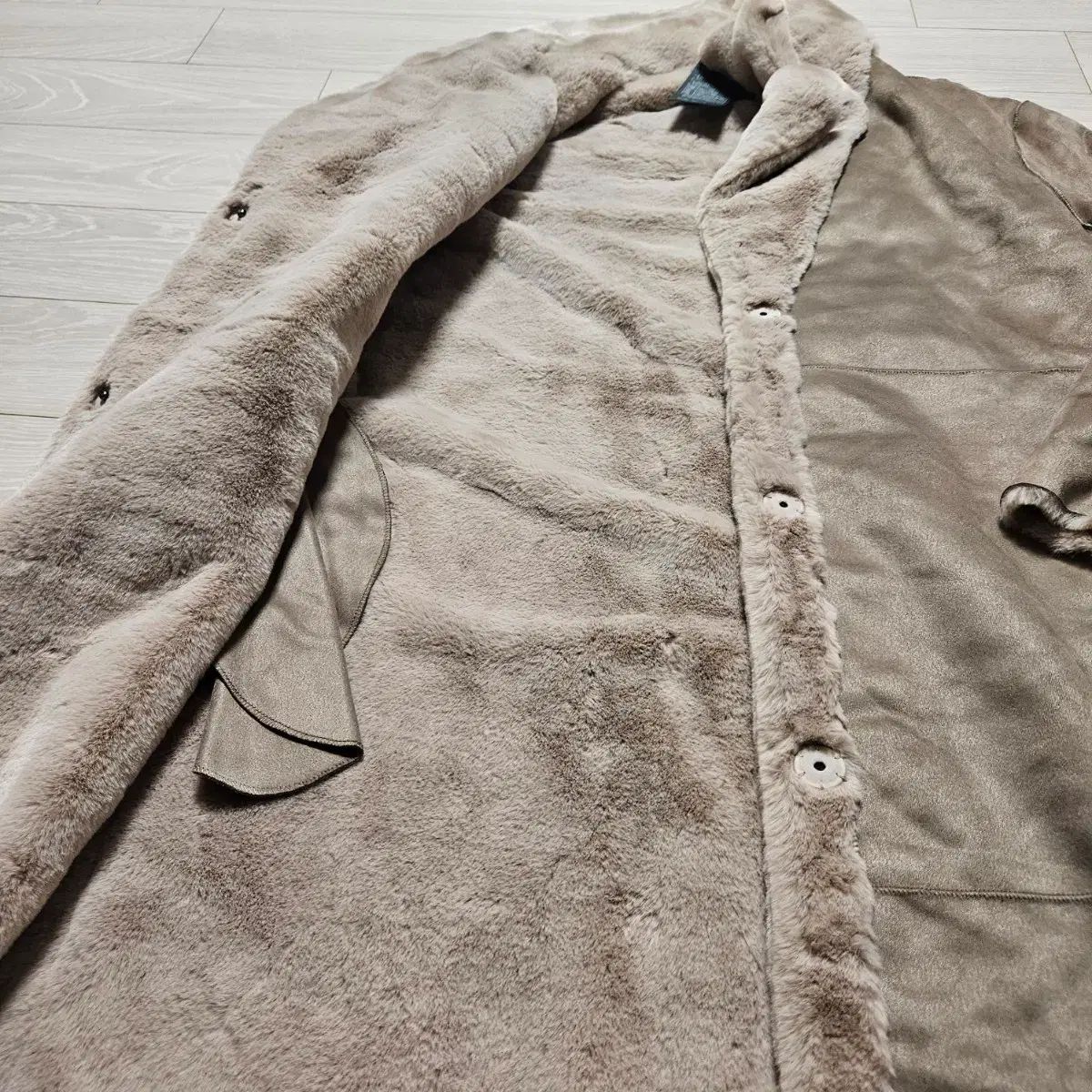 スウェード ロング ムートン コート 55