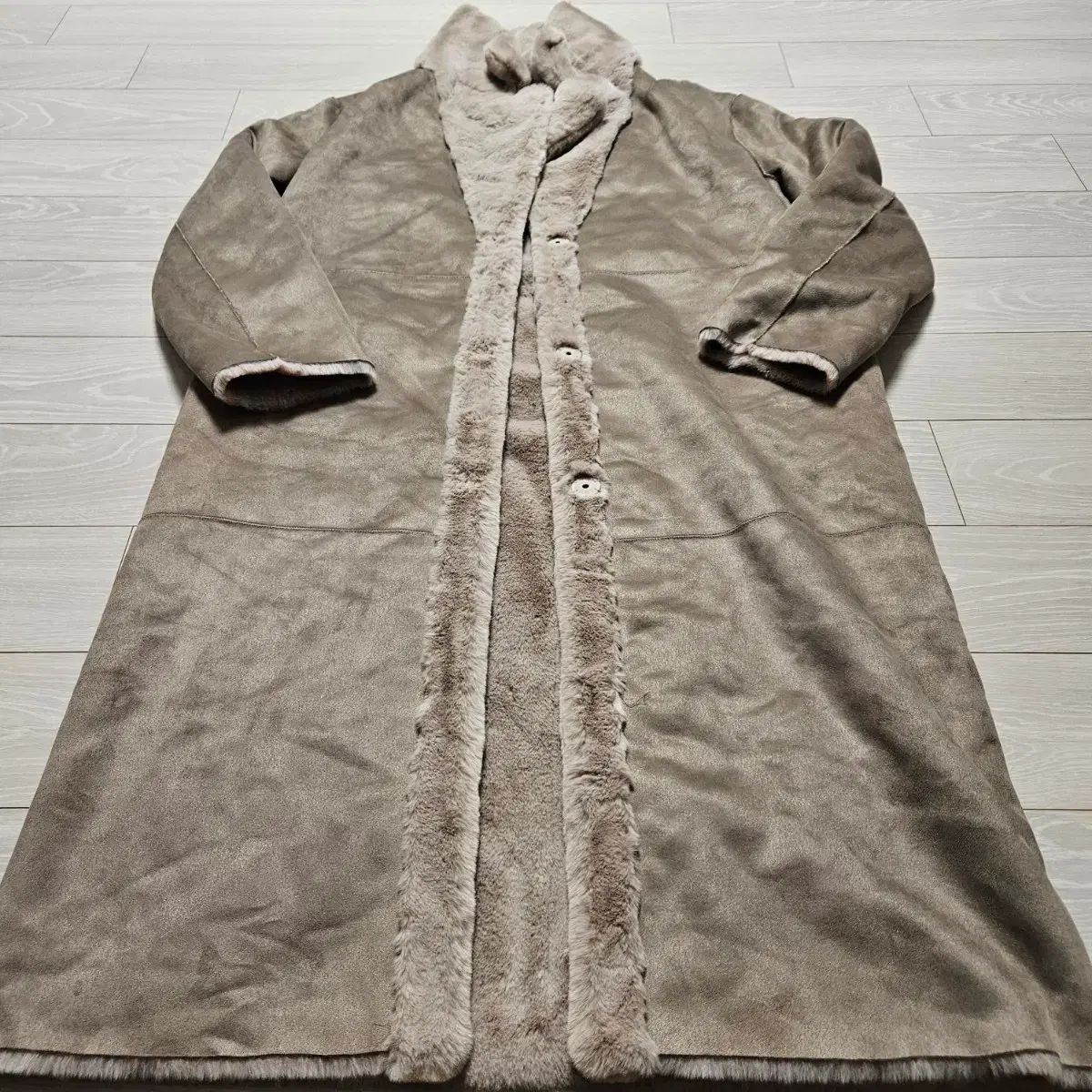 スウェード ロング ムートン コート 55