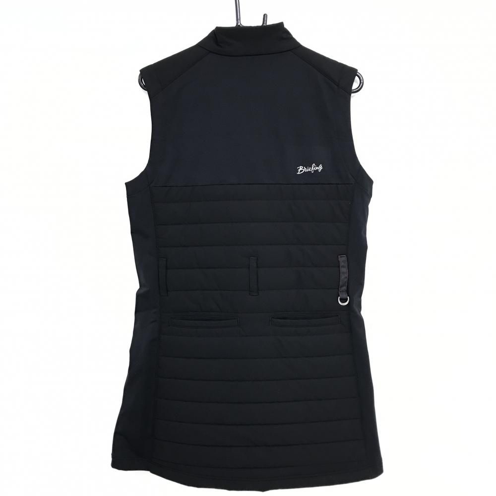 超 ブリーフィング 中綿ノースリーブワンピース 黒 サイド切替 ダブルジップ ベスト レディース L ゴルフウェア BRIEFING
