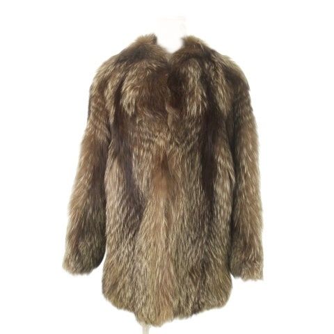 Alaska Furs ファーコート ミドル丈 フォックスファー 毛皮 ミックス