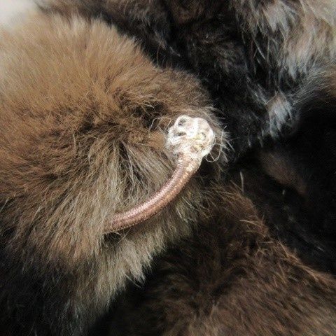 ノーブランド ファーコート ロング丈 スタンドカラー 切替 レッキス