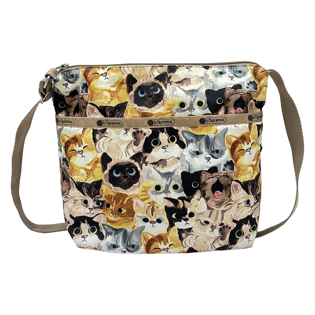LESPORTSAC レスポートサック ショルダーバッグ - ベージュ×ブラウン×マルチ ネコ