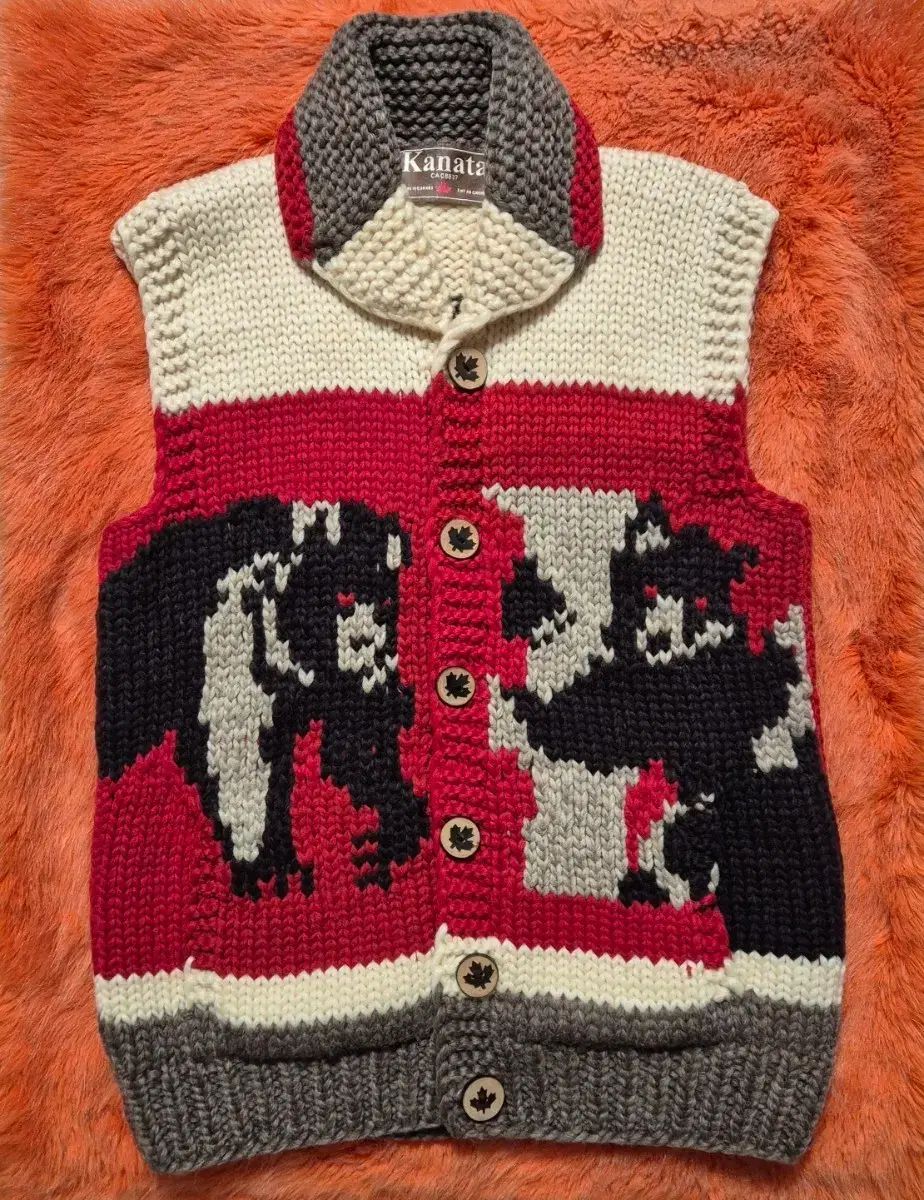 KANATA 深海 奏太 カウチン ベスト クマ パータン ML - メルカリ