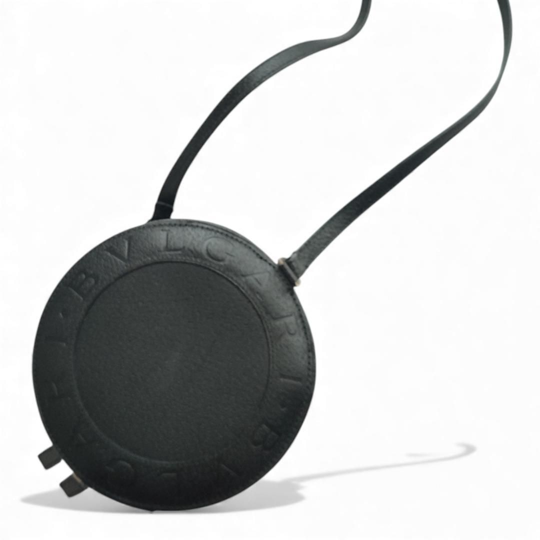 超 ブルガリ ミニ ショルダーバッグ ビーゼロワン ロゴ レザー ブラック