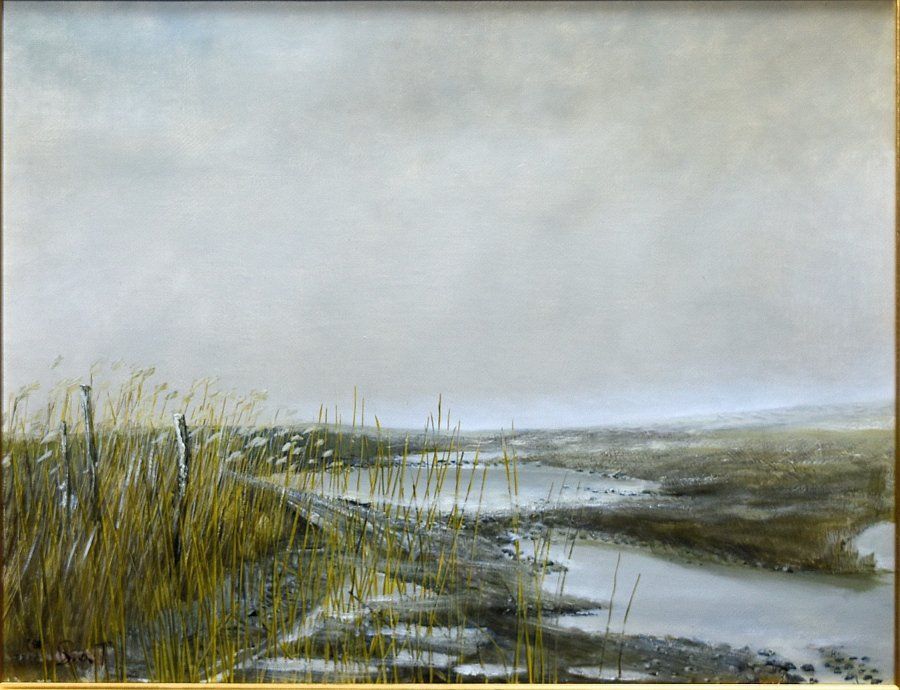 蔵A 5468 猪野敏雄 風景画 10号 額装