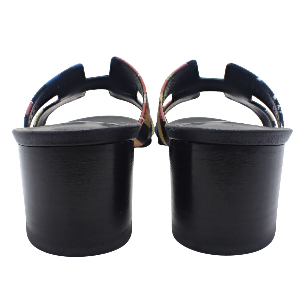 HERMES エルメス オアジスサンダル ブラック黒 マルチ レザー サンダル ミュール アパレル 靴 シューズ ヒール Hモチーフ レディース アラモード