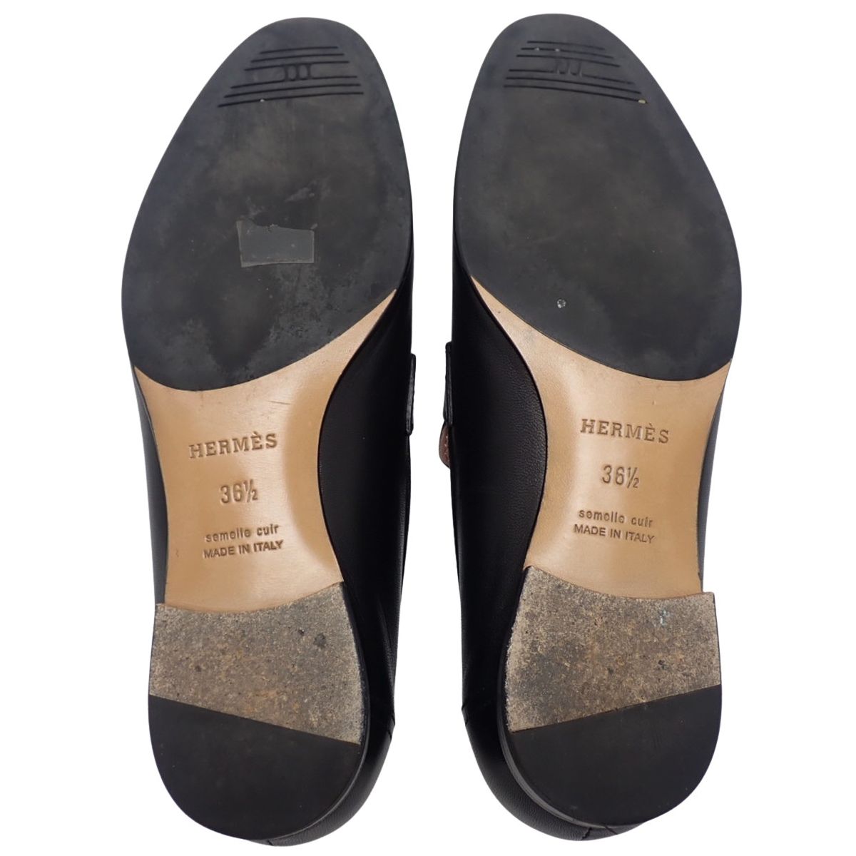 HERMES(エルメス) モカシン パリ ローファー ブラック黒 レザー