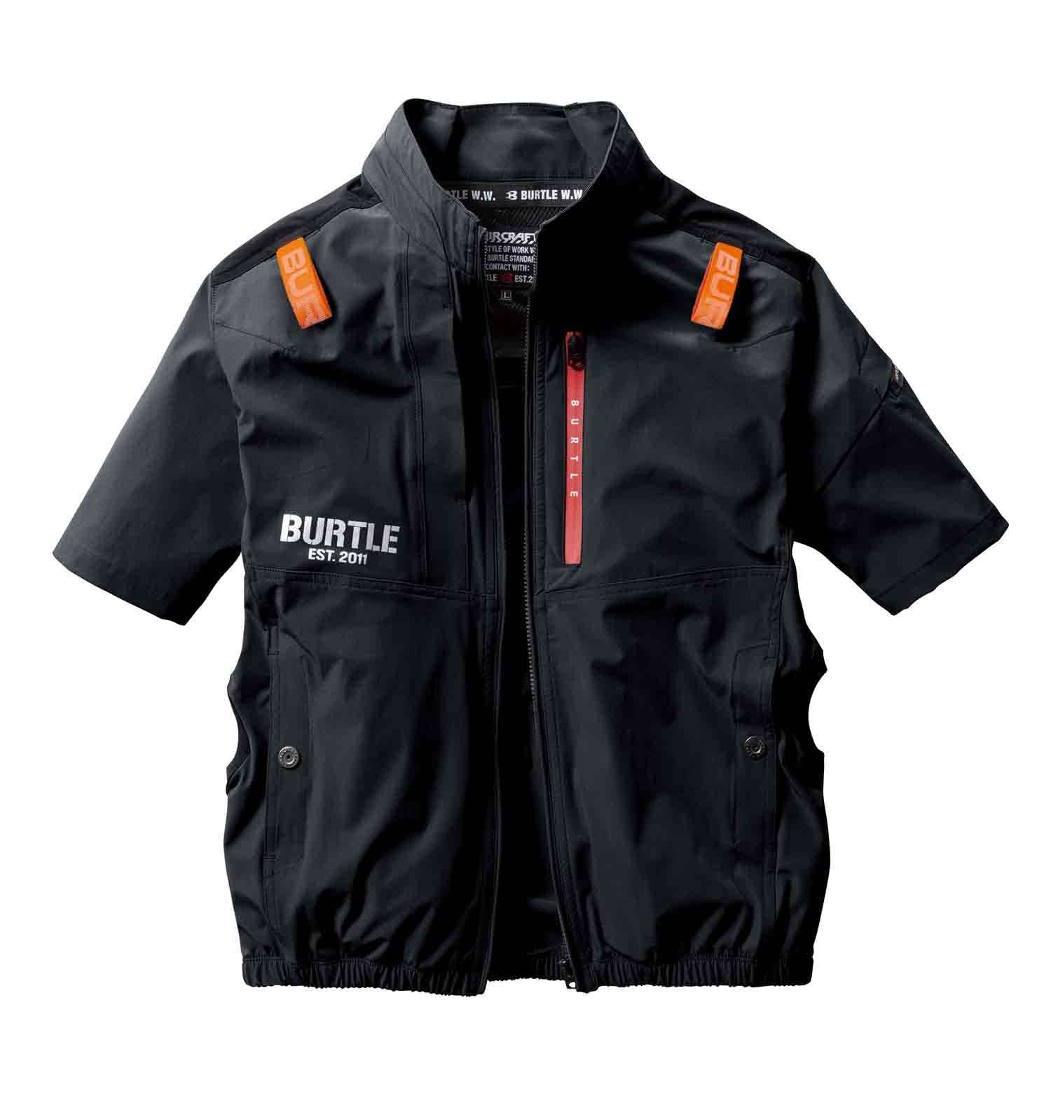 BURTLE バートル 春夏用 エアークラフト 半袖ブルゾン ユニセックス ブラック AC 2006 35 XL 35.ブラック S