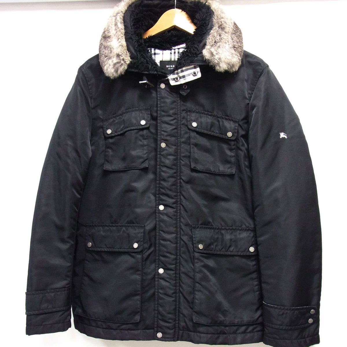 ☆BURBERRY BLACK LABEL 中綿入り フーデッドジャケット ラビット