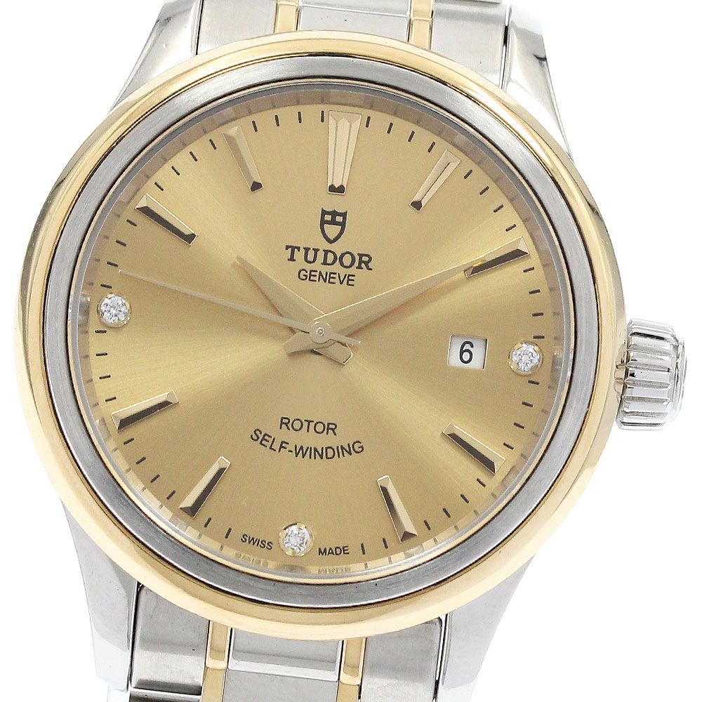 チュードル TUDOR 12103 スタイル デイト 3 Pダイヤ 自動巻き レディース_931008