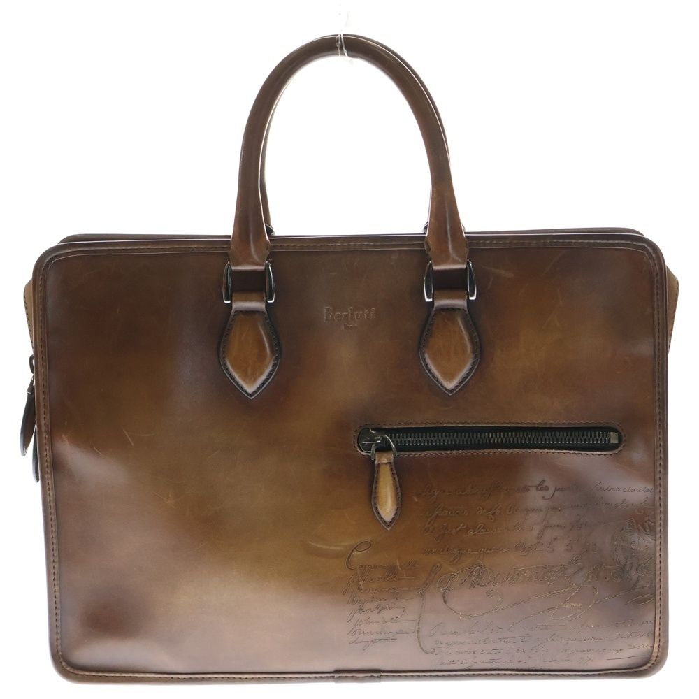 Berluti ベルルッティ アンジュール カリグラフィ ブリーフケース ビジネスバッグ ブラウン レザー
