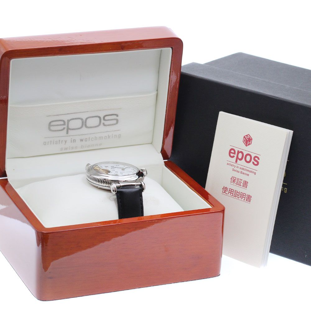 エポス EPOS 3340 ヘブドマス スケルトン 8デイズ 手巻き メンズ 箱 保証書付き_921616