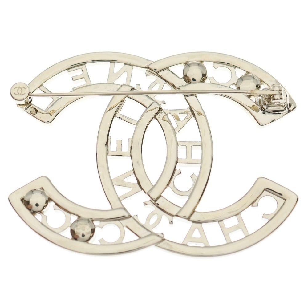 CHANEL シャネル ココマーク パール レゴ ブローチ ブラック シルバー AB 4879