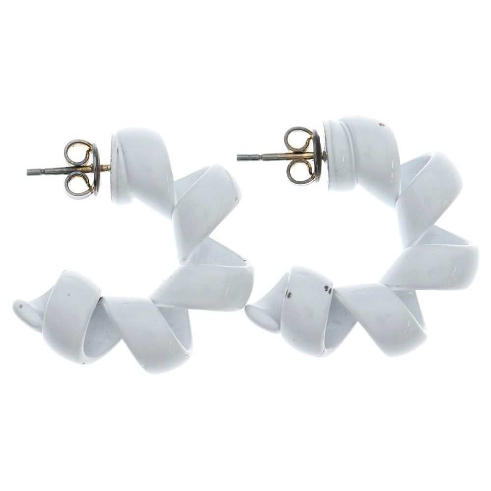 BOTTEGA VENETA ボッテガヴェネタ ツイスト フープ ピアス ホワイト