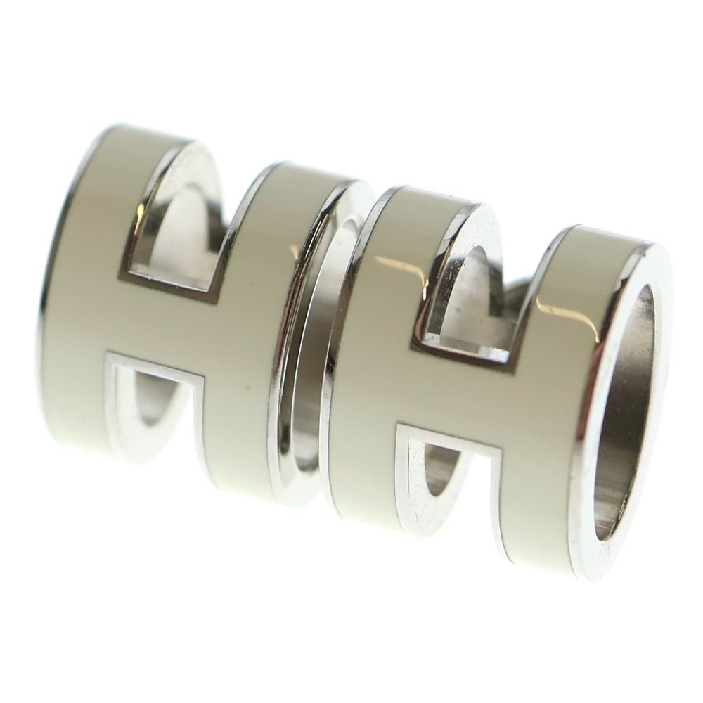 HERMES エルメス ポップアッシュH ピアス シルバー金具 ホワイト