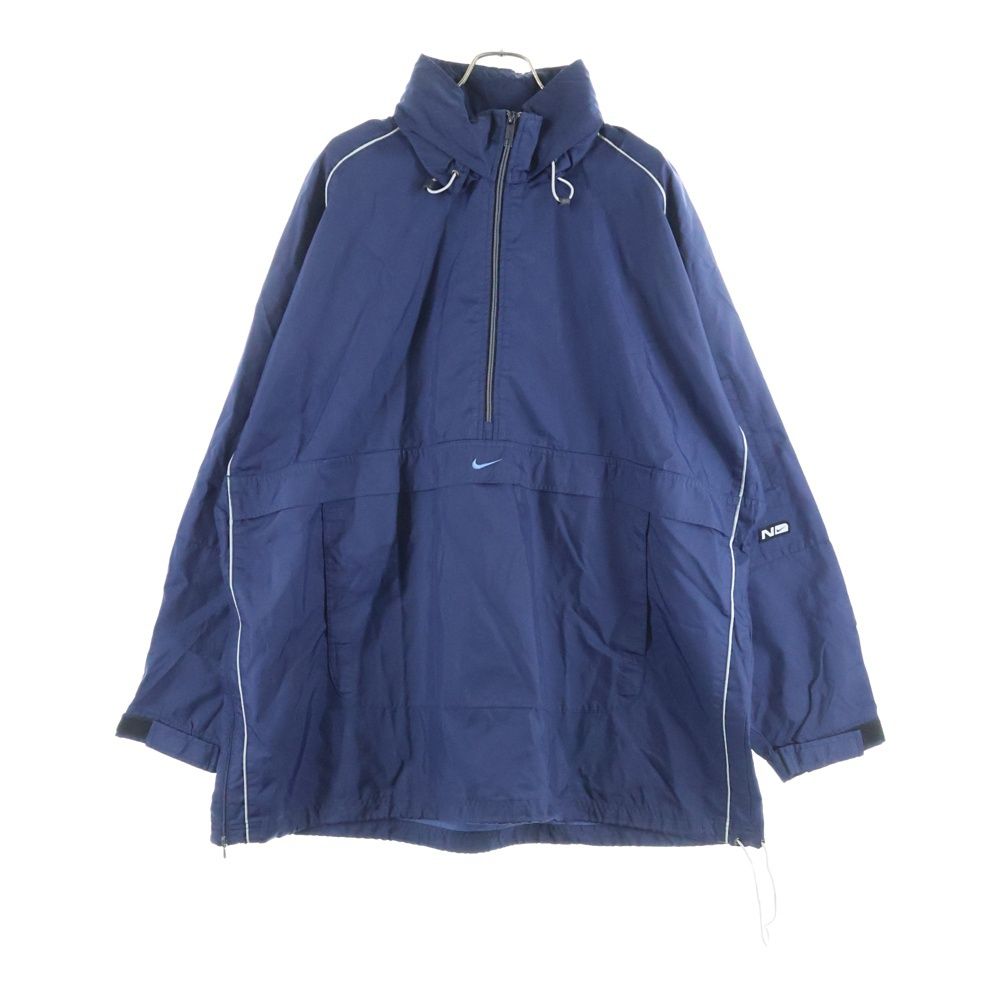 NIKE (ナイキ) 00S ロゴ刺繍 ナイロン アノラックジャケット ネイビー