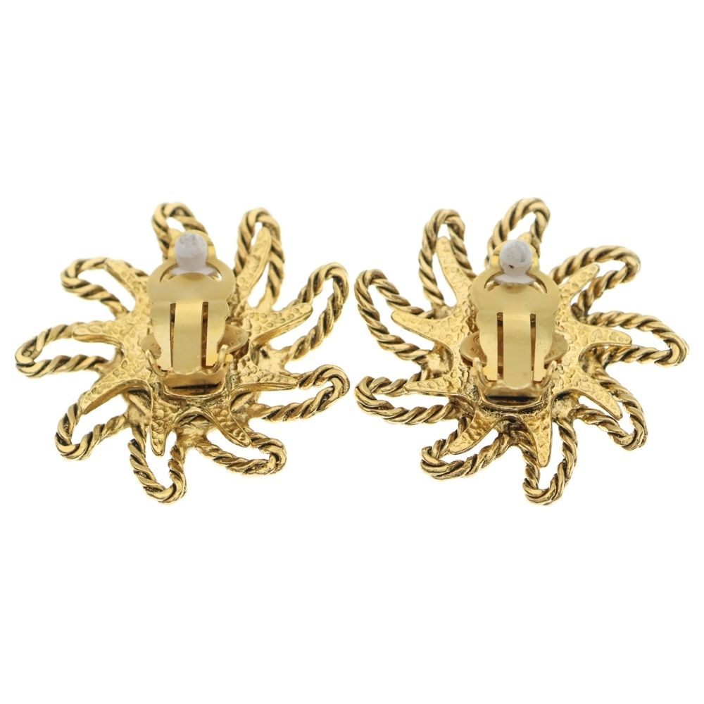 CHANEL シャネル ココマーク 太陽モチーフ イヤリング ゴールド