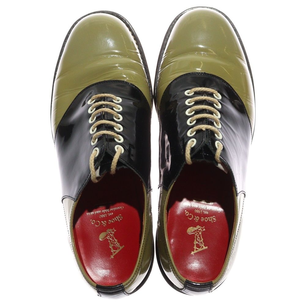 REGAL (リーガル) パテントレザー サドルシューズ 902S CDP03 ブラック/カーキ