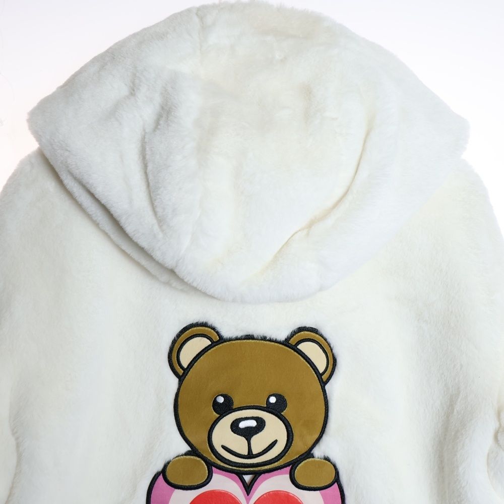 MOSCHINO (モスキーノ) Teddy Hooded Jacket コットン ボア フーデッド