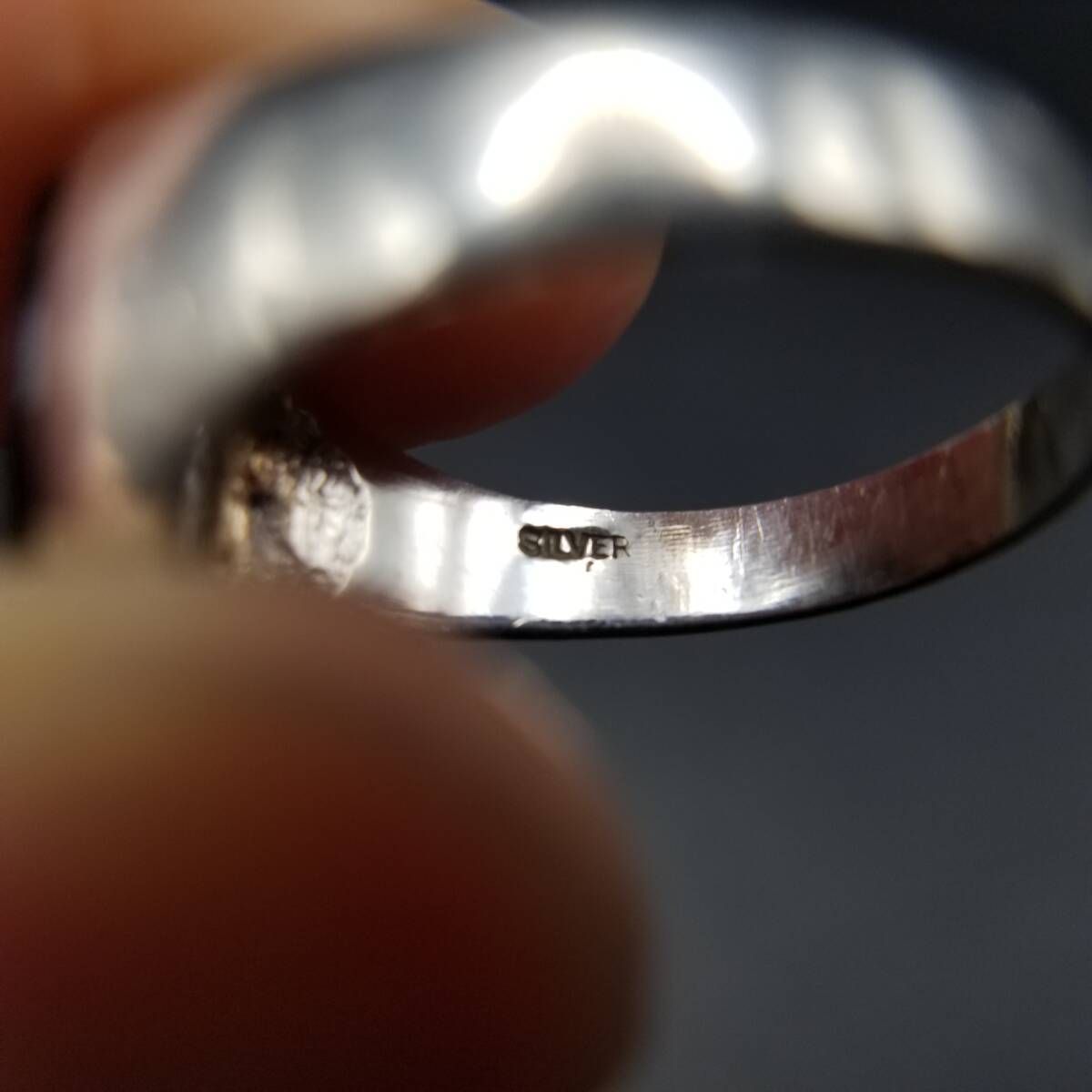 オニキス インレイ 925 シルバー ヴィンテージ シグネット リング 