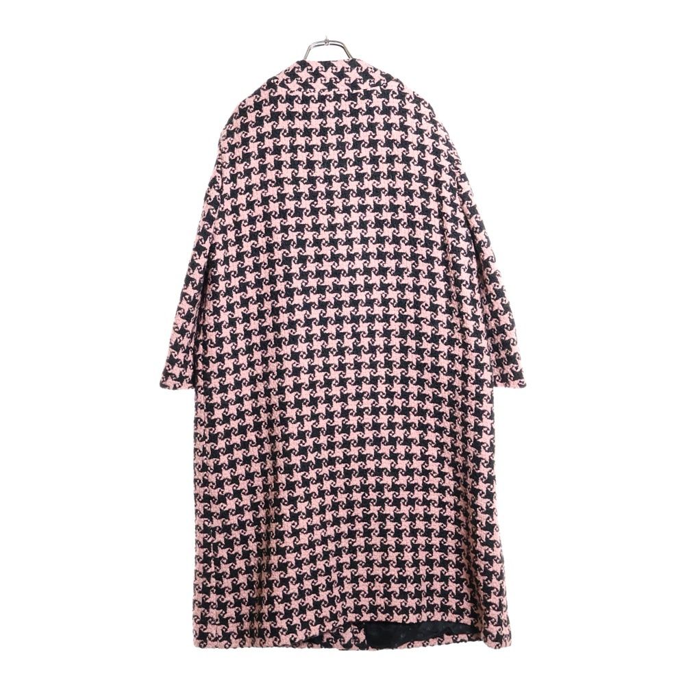 GUCCI グッチ Houndstooth Patterned Coat ウール ツイード コート ピンク ブラック 664249 ZAHMO レディース