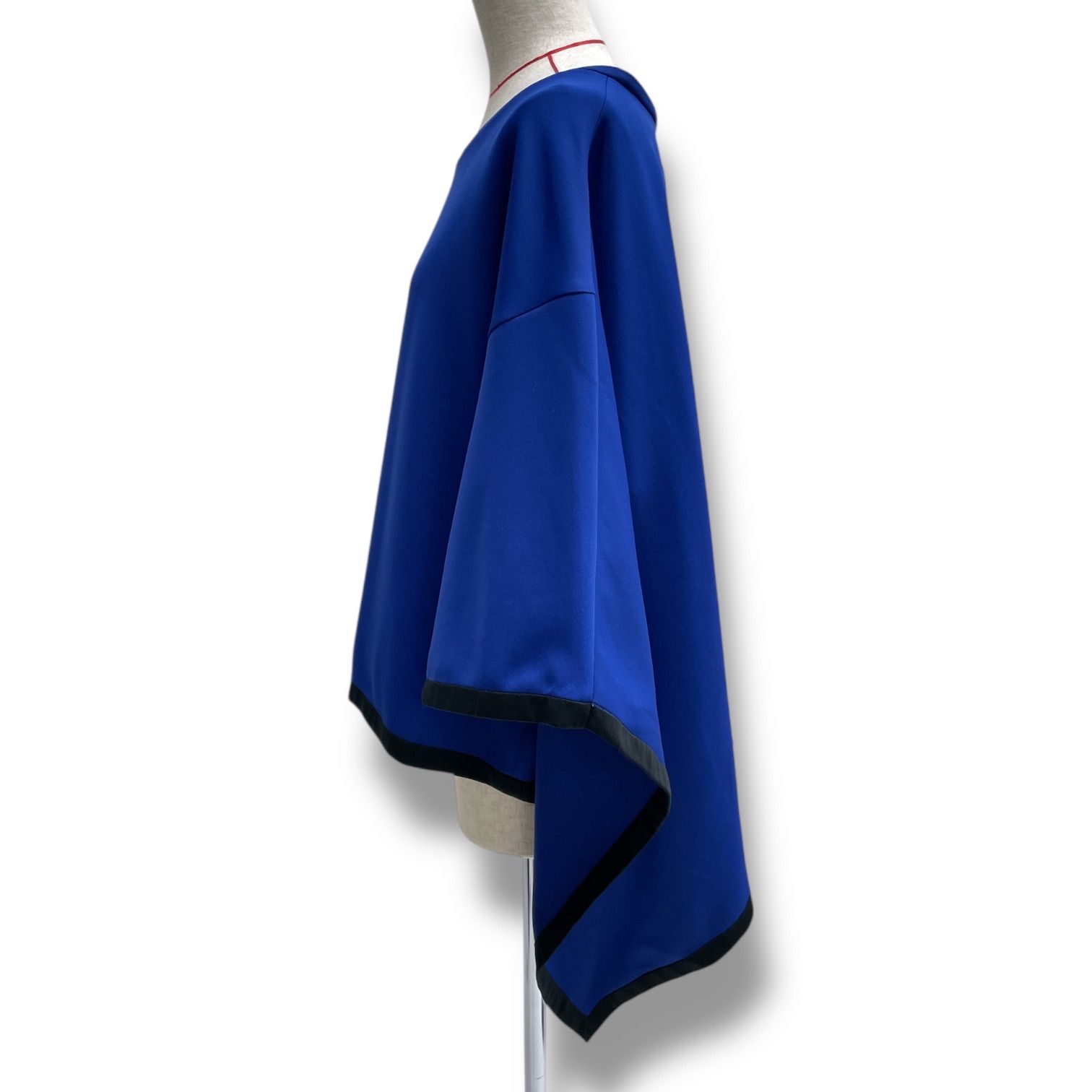  LE PHIL ルフィル ライトダンボールブラウス プルオーバー トップス バイ ADOR アドーア ブルー ブラック 青 黒 サイズF レディース ゴーゴー古着マルイファミリー 1 No.340 五分袖 七分袖 シャツ ブラウス