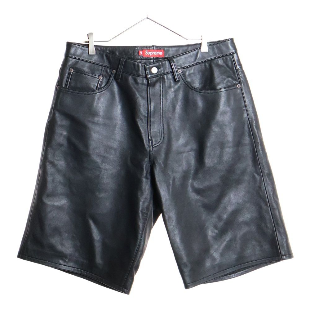 SUPREME シュプリーム 24 SS Baggy Leather Short バギーレザーショーツ ブラック