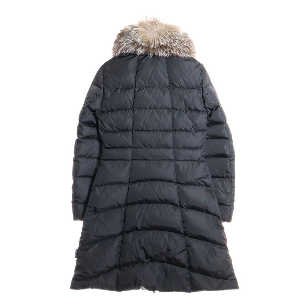 MONCLER モンクレール 18 AW 54155 イロンデール ファー付きジップアップロングダウンコート ブラック レディース