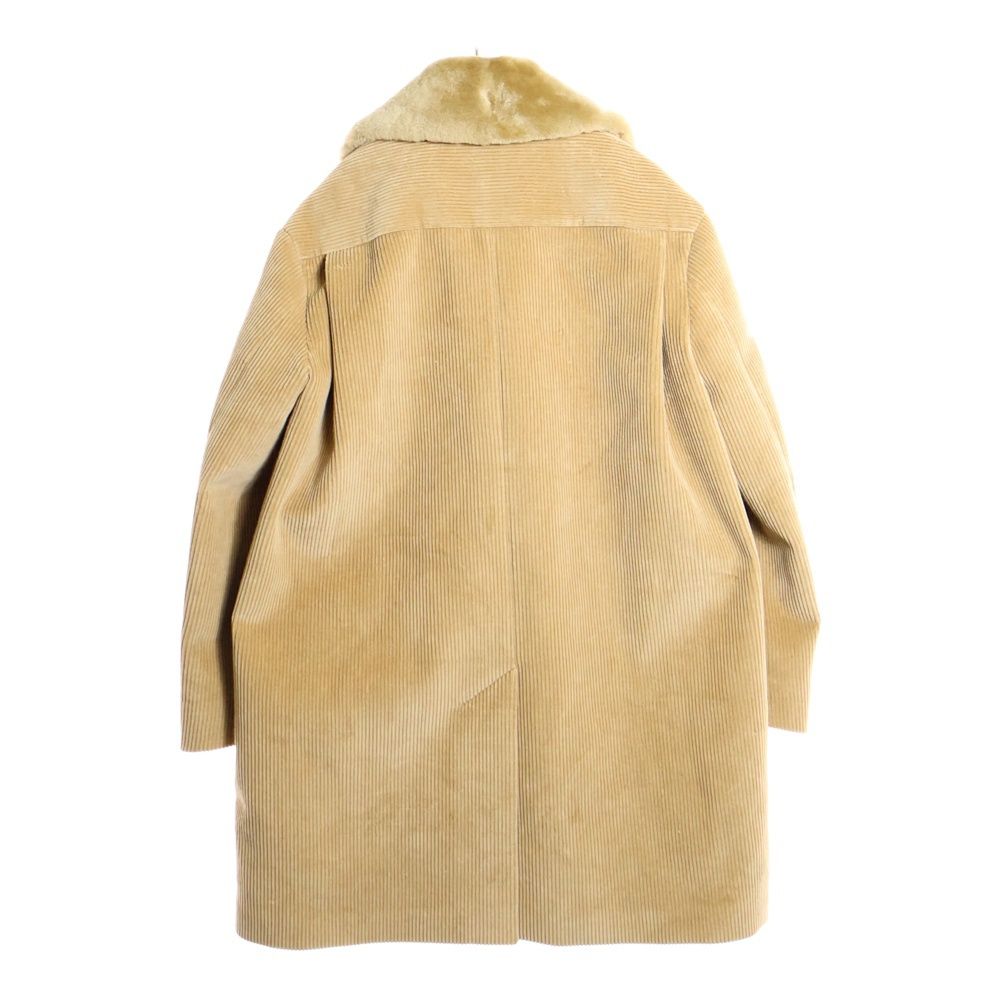 miumiu ミュウミュウ ロゴ刺繍 シアリングトリム コーデュロイコート ロングコート ブラウン MML 990 S 232 130 R レディース