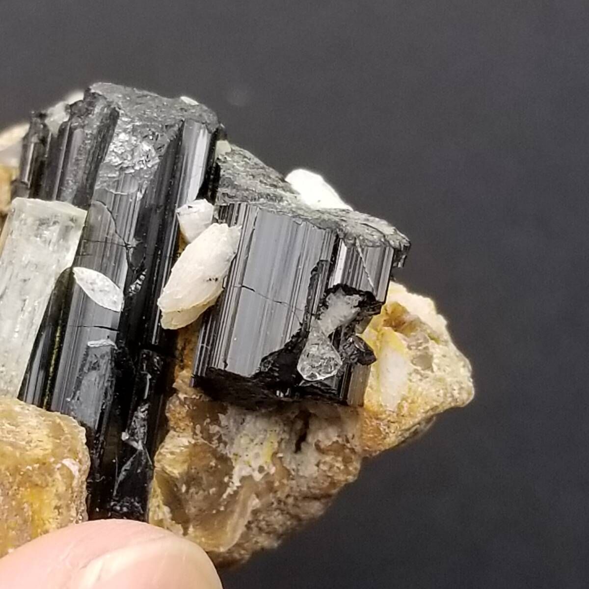 ゴシェナイト 無色ベリル ブラックトルマリン 共生 原石 スカルドゥ産