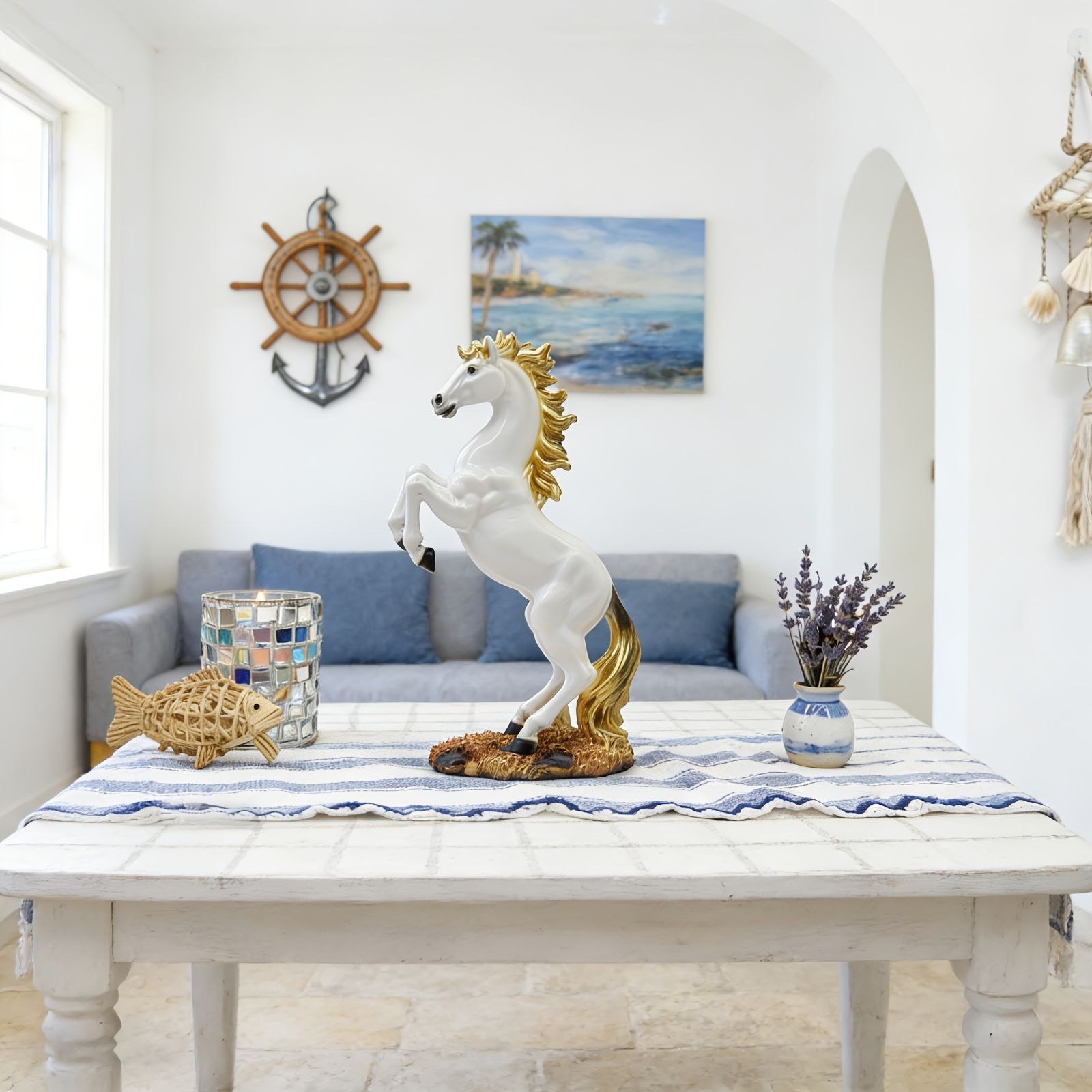  オブジェ 置物 馬 うま ウマ 干支 オーナメント インテリア リアル 樹脂 感 インテリア雑貨 室内 寝室 玄関 リビング ダイニング 庭 ガーデニング プレゼント ギフト ホワイト ブラウン 2種類 小物収納ボックス 置物 インテリア小物