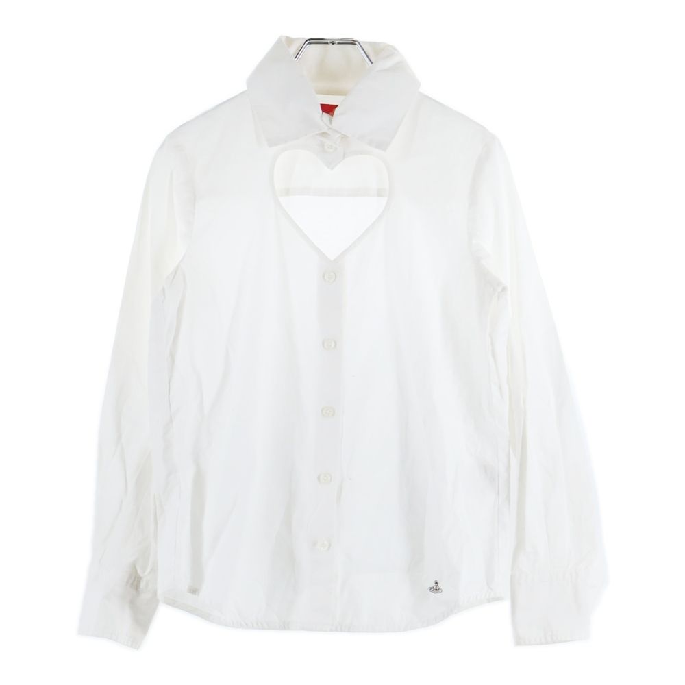 Vivienne Westwood Red Label ヴィヴィアンウエストウッドレッドレーベル ハートカッティング 長袖シャツブラウス ホワイト レディース 16 11 811003