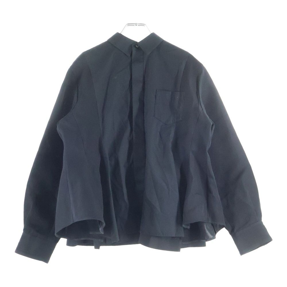 Sacai サカイ COTTON POPLIN DF SILK SHIRTコットン ポプリン ディーエフ シルク コットン 長袖シャツ レディース ブラック 24 07526
