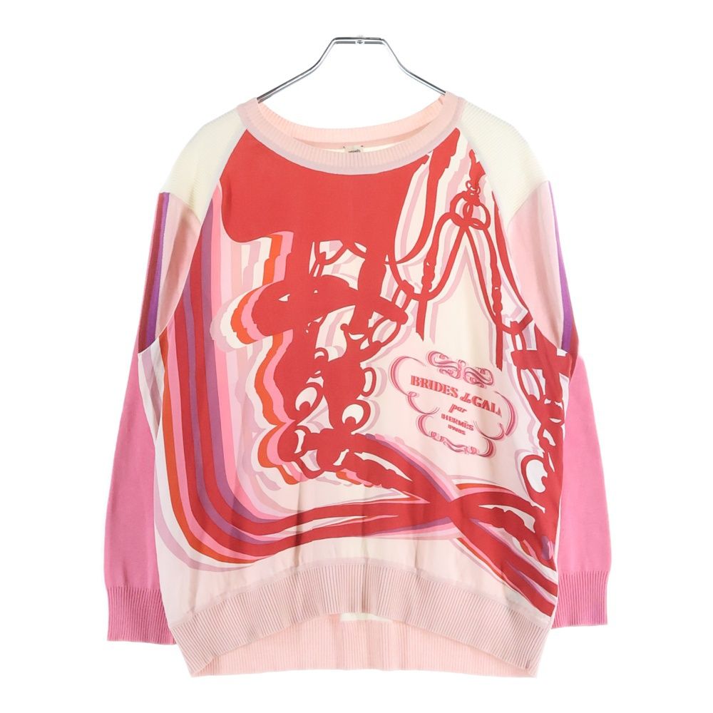 HERMESエルメス　ブリッド・ドゥ・ガラ　シルクニットコンビトップス【難あり】 HERMES (エルメス) BRIDES de GALA ブリッド ドゥ ガラ ツイルレーヌ