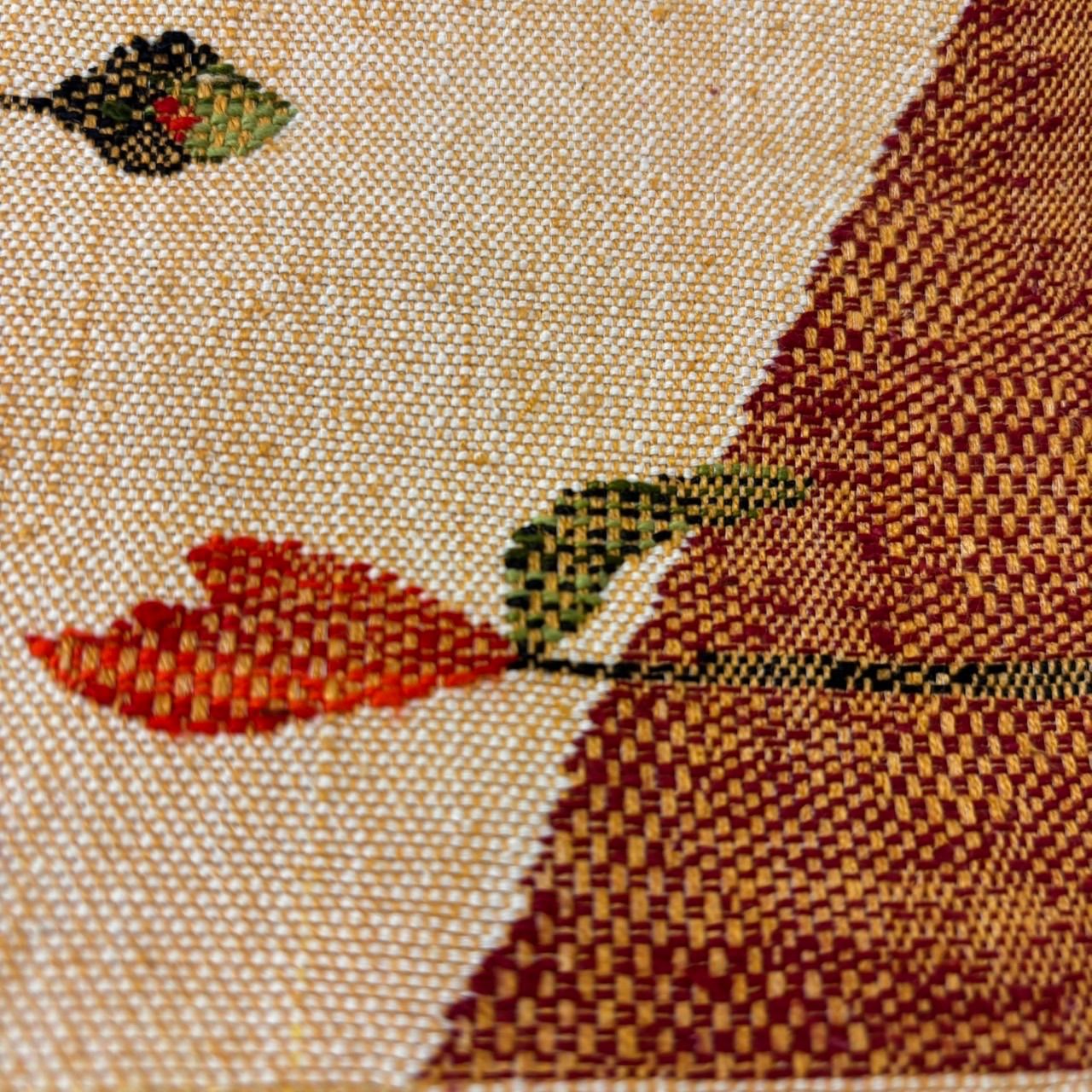 名古屋帯 真綿紬 可愛い花柄の織り出し 八寸 正絹 着物 MA-2470 - メルカリ