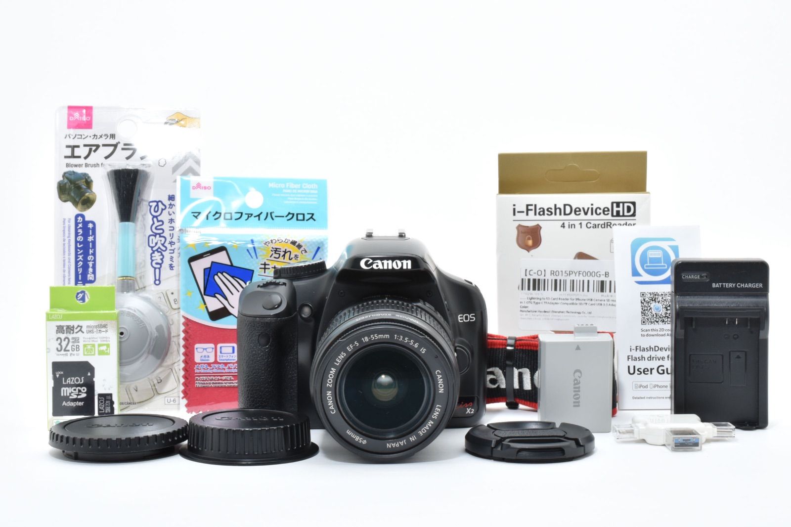 キヤノン Canon EOS Kiss X2 デジタル一眼レフカメラ スマホ転送可能