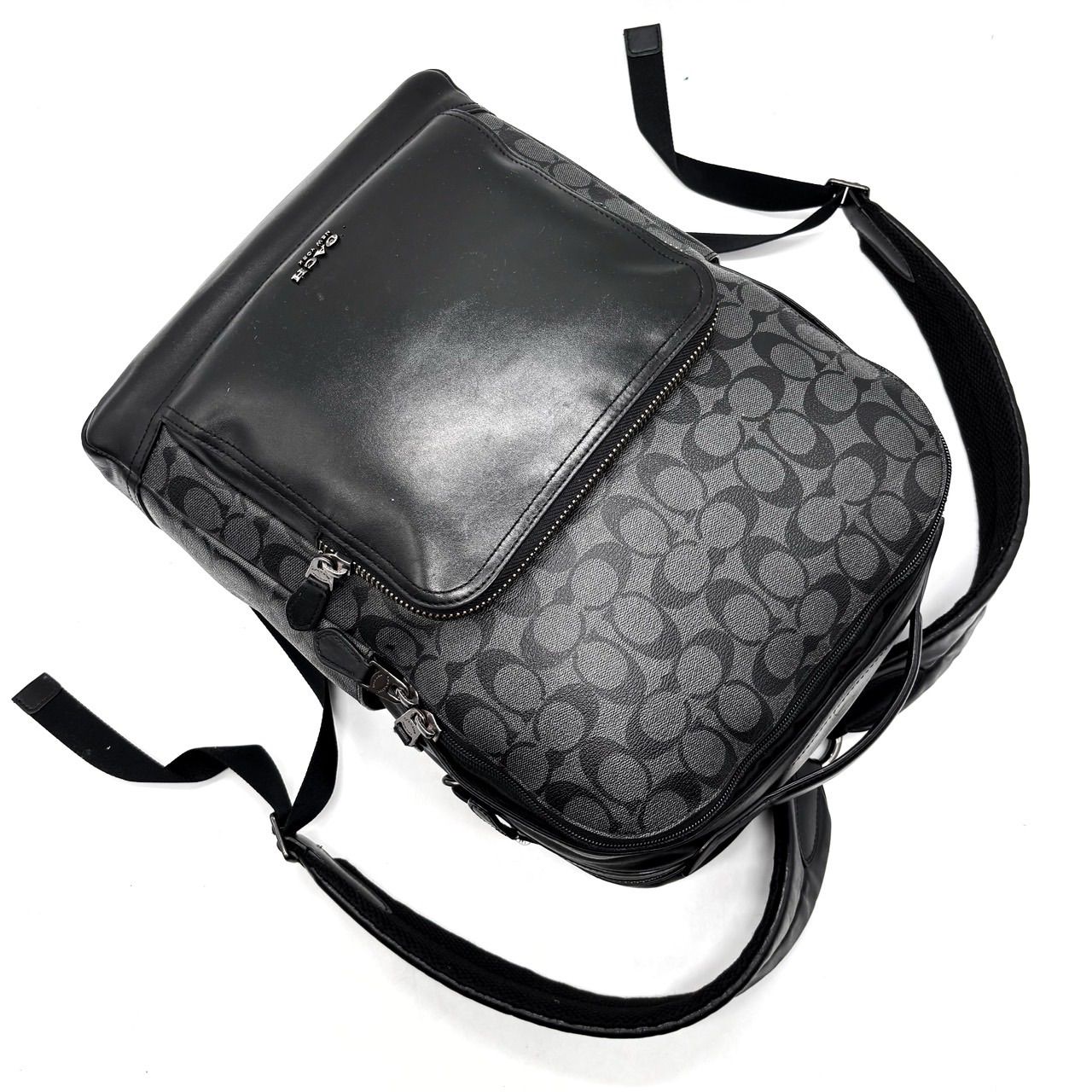 良品】 COACH コーチ シグネチャー リュック バッグパック トート 